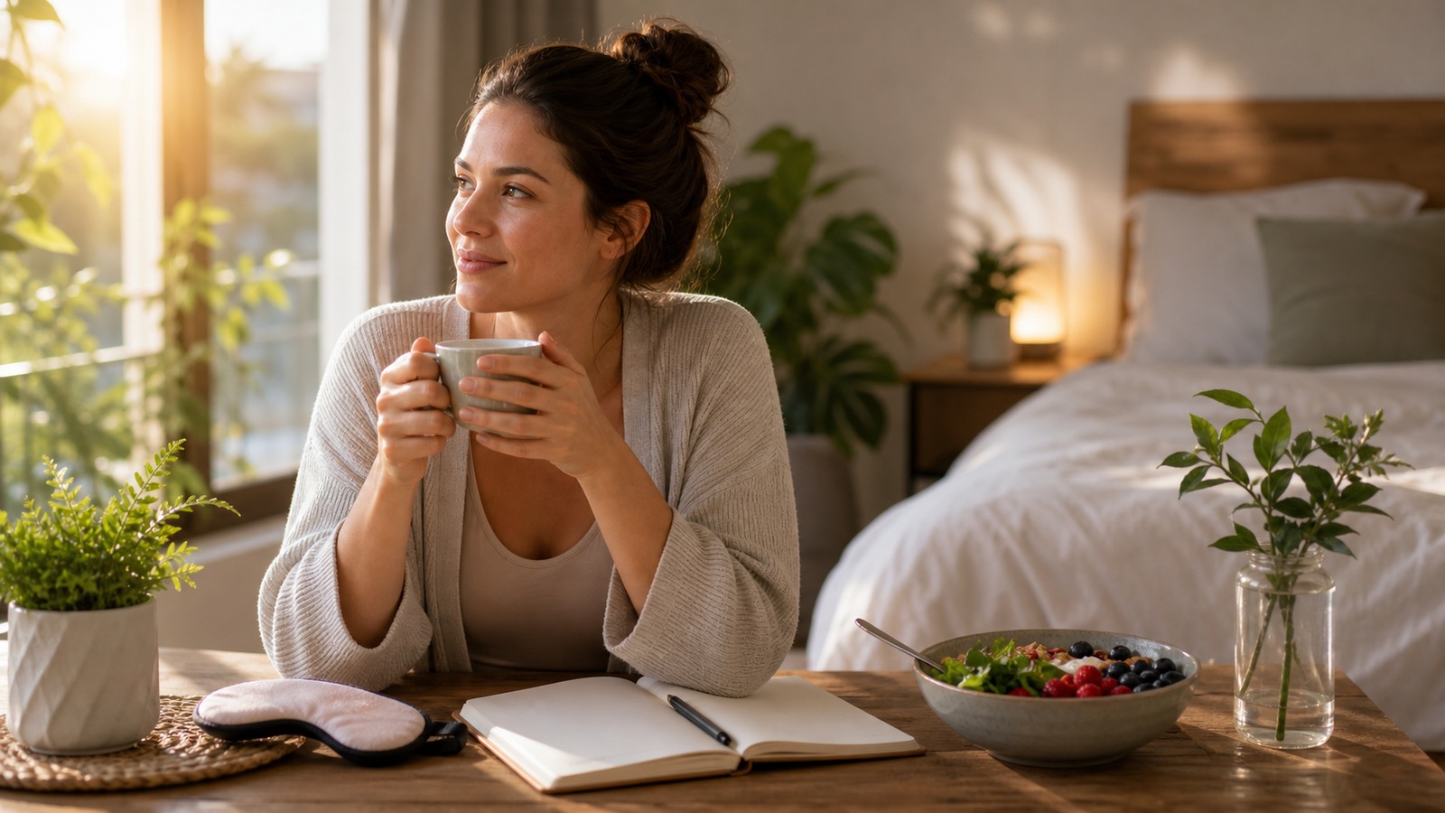 Photorealistic wellness featured image for Hormone Health for Women: Cycles, Stress, Sleep, and Nutrition